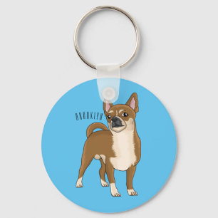 Chihuahua Hunde Cartoon Illustration Schlüsselanhänger