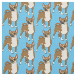 Chihuahua Hunde Cartoon Illustration Stoff
