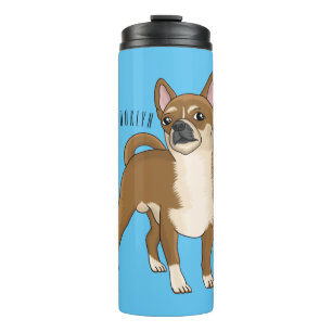 Chihuahua Hunde Cartoon Illustration Thermosbecher