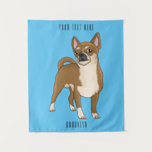 Chihuahua Hunde Cartoon Illustration Wandteppich