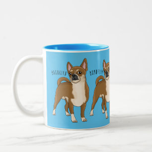 Chihuahua Hunde Cartoon Illustration Zweifarbige Tasse