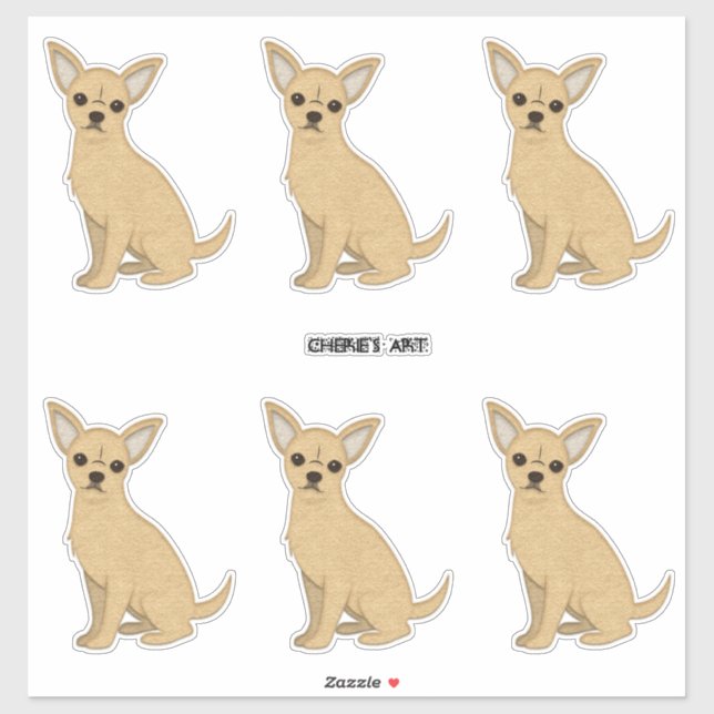 Chihuahua Hunde fühlen sich aussehend Aufkleber (Blatt)