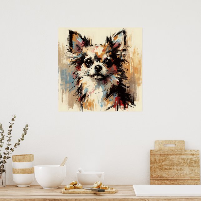 Chihuahua-Hunde-Kunstposter Poster (Küche)