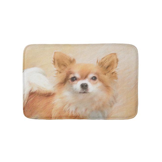 Chihuahua Hunde Malerei Original Art Badematte (Vorderseite)