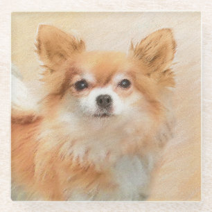 Chihuahua Hunde Malerei Original Art Glasuntersetzer