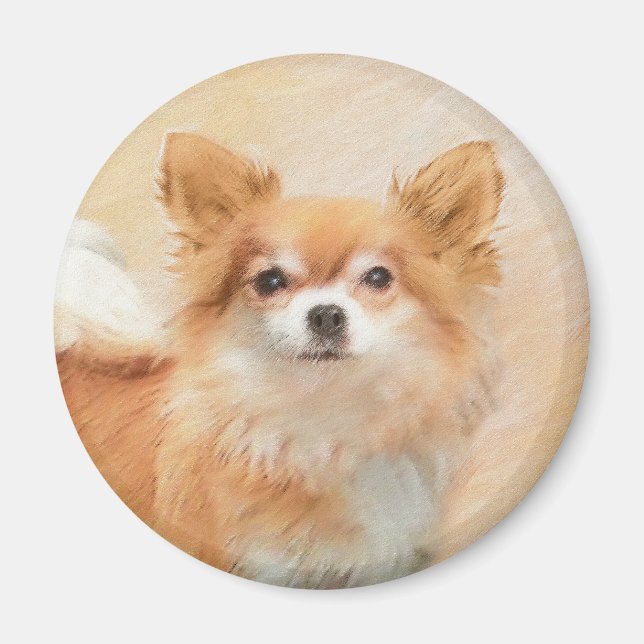 Chihuahua Hunde Malerei Original Art Magnet (Vorne)