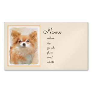 Chihuahua Hunde Malerei Original Art Magnetische Visitenkarte