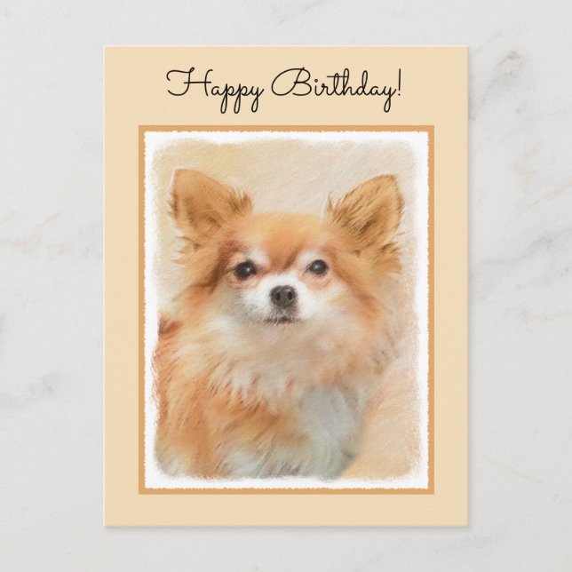 Chihuahua Hunde Malerei Original Art Postkarte (Vorderseite)