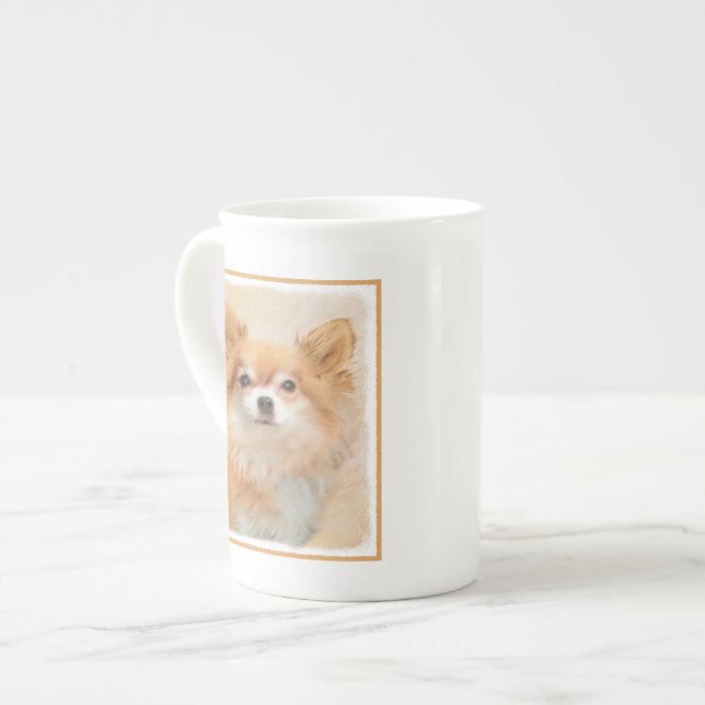 Chihuahua Hunde Malerei Original Art Prozellantasse (Vorderseite Links)