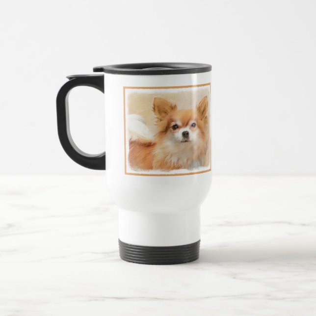 Chihuahua Hunde Malerei Original Art Reisebecher (Links)