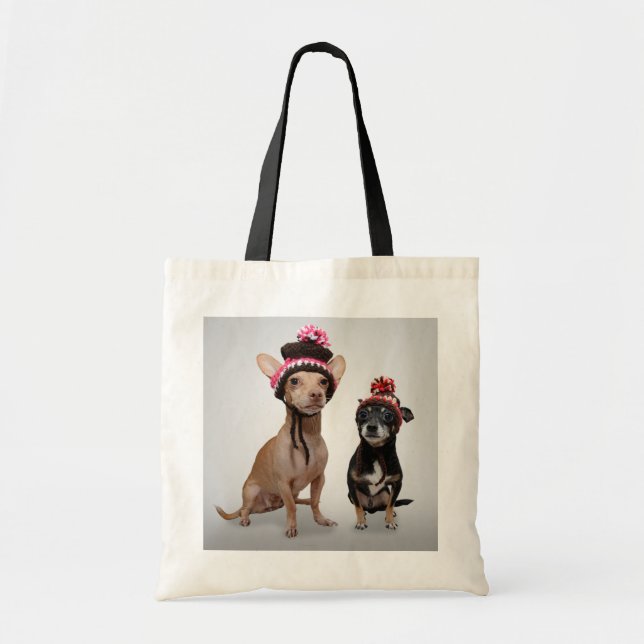 Chihuahua-Hunde mit Hut-Foto Tragetasche (Vorne)