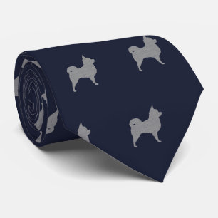 Chihuahua Hunde Pattern Navy Blau Krawatte