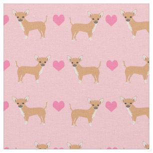 Chihuahua Hunde rosa Herzen Liebe Stoff