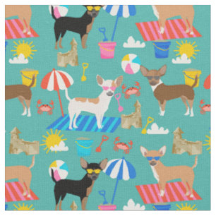 Chihuahua Hunde Sommerstrand Stoff