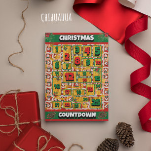 Chihuahua-Hunde-Weihnachts-Adventskalender Feiertagskarte