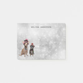 Chihuahua Hunde Winterhutten Portrait Post-it Klebezettel