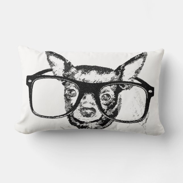 Chihuahua-Hundeillustrations-Zeichnen Lendenkissen (Vorderseite)