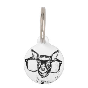 Chihuahua-Hundeillustrations-Zeichnen Tiernamensmarke