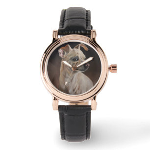 Chihuahua-Hundemalerei-Uhr Armbanduhr