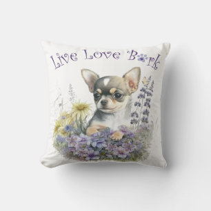 Chihuahua-Hundemama Blumenmuster Kissen