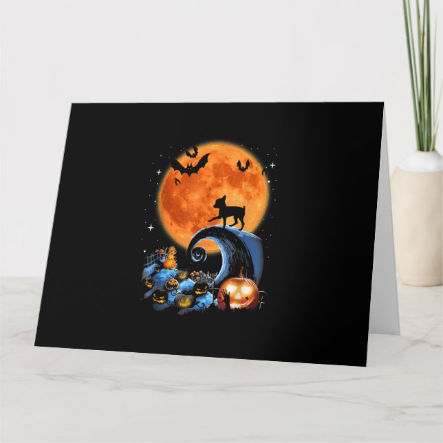 Chihuahua-Hundemünder Kürbishalloween Kostümgesche Karte (Vorderseite)