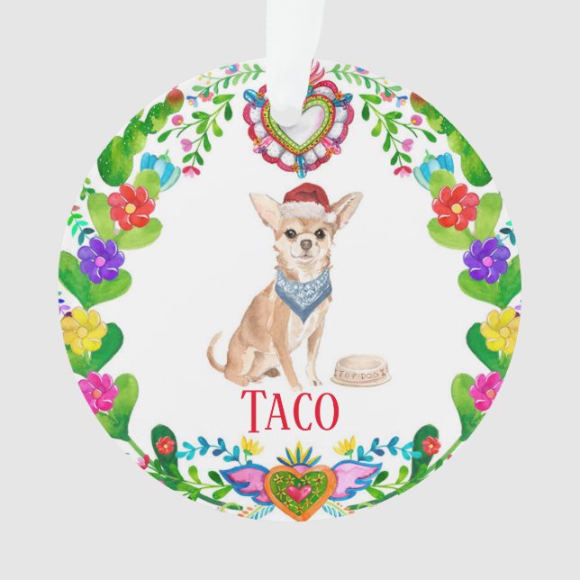 Chihuahua Hundeschwein Ornament (Vorderseite)
