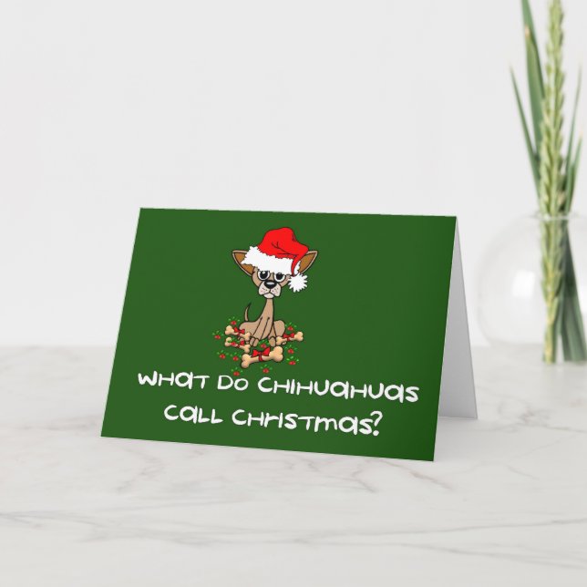 Chihuahua-Hundeweihnachten Feiertagskarte (Vorderseite)