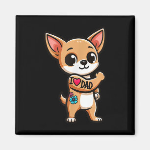 Chihuahua I Liebe Vater Funny Dog Tattoo _1 Magnet