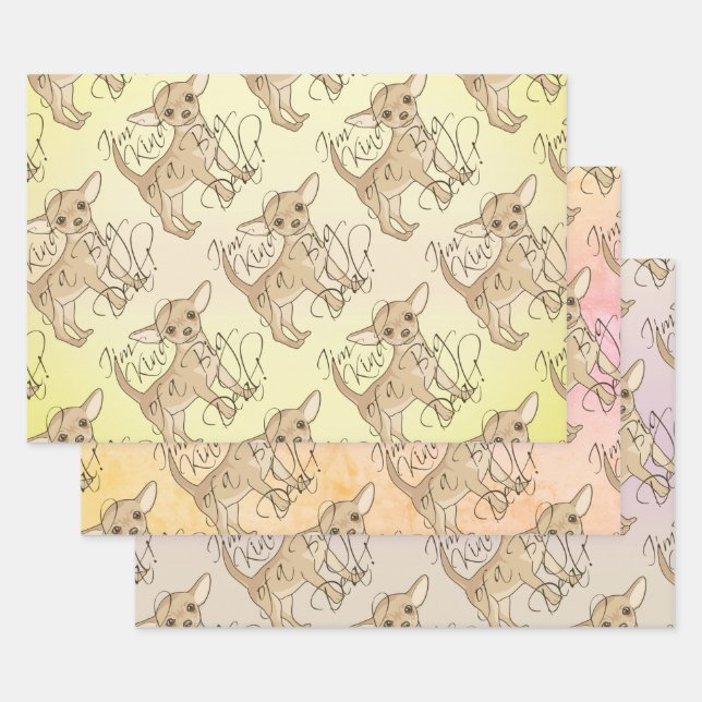 Chihuahua Ich bin ein großer Deal| farbig Geschenkpapier Set (Set)
