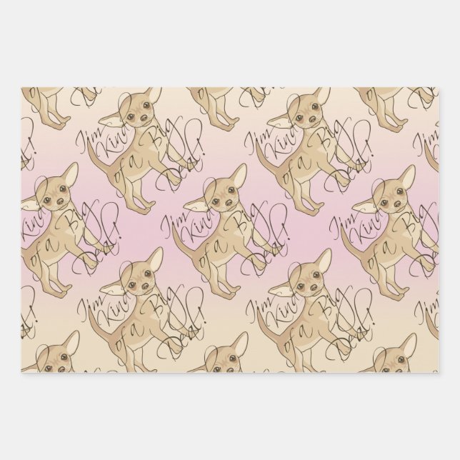 Chihuahua Ich bin ein großer Deal Geschenkpapier Set (Vorderseite)