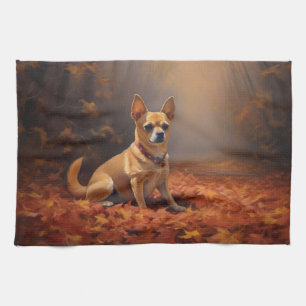 Chihuahua im Herbst Leaves Fall Inspiriert Geschirrtuch