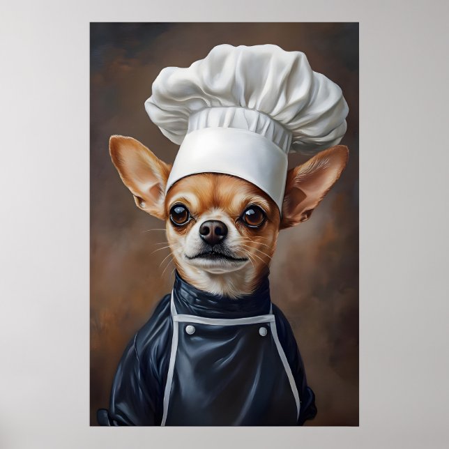 Chihuahua In Chefs Hat Poster, Pet Poster (Vorne)