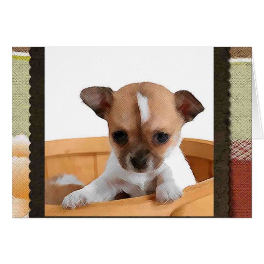 Chihuahua in der Korb-Anmerkungs-Karte Karte