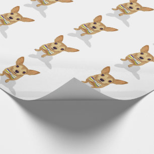 Chihuahua in einem Bowtie auf weißem Hintergrund Geschenkpapier