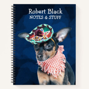 Chihuahua in einem mexikanischen Sombrero Notizbuch
