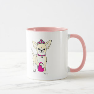Chihuahua in einer Tiara-Tasse Tasse