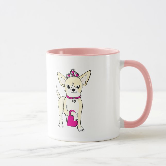 Chihuahua in einer Tiara-Tasse Tasse (Rechts)