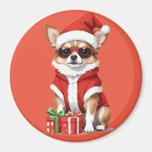 Chihuahua in Santa Kostüm Adortable Funny Pet Magnet