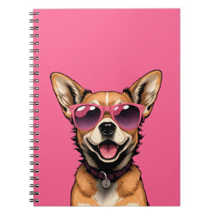 Chihuahua in Sonnenbrillen Notebook - Rosa Notizblock