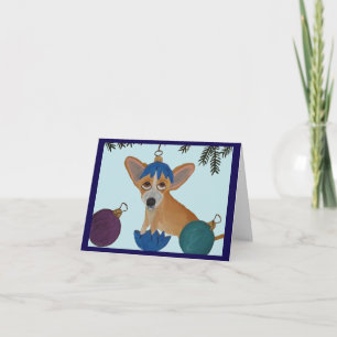 Chihuahua in zerbrochenem Weihnachtsschmuck Einladung