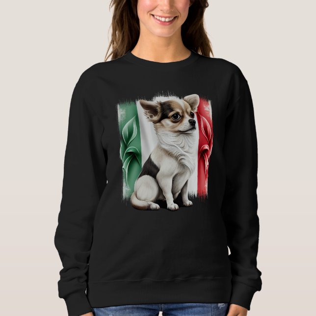Chihuahua  Italy Flag Italian  Dog Souvenir Pizza  Sweatshirt (Vorderseite)