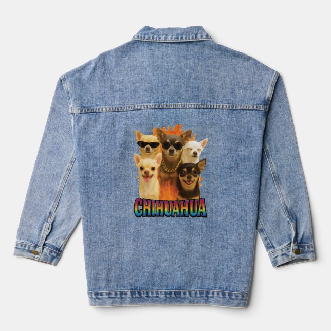 Chihuahua  jeansjacke (Rückseite)