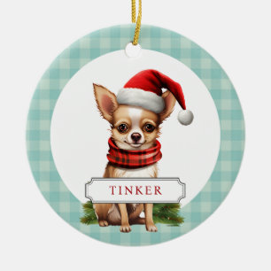 Chihuahua Keramik Circle Ornament