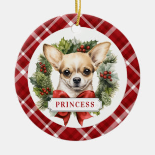 Chihuahua Keramik Circle Ornament