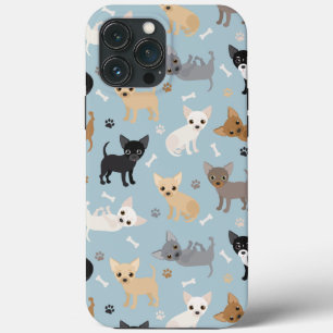 Chihuahua Knochen und Paws Blue Case-Mate iPhone Hülle
