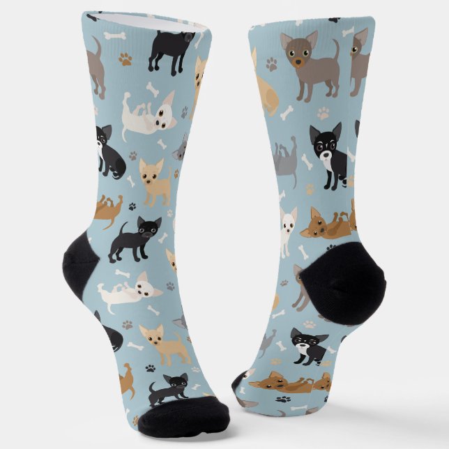 Chihuahua Knochen und Paws Socken (Gewinkelt)