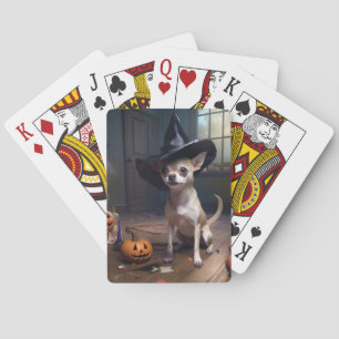 Chihuahua-Kürbisse Halloween Gruselig Spielkarten