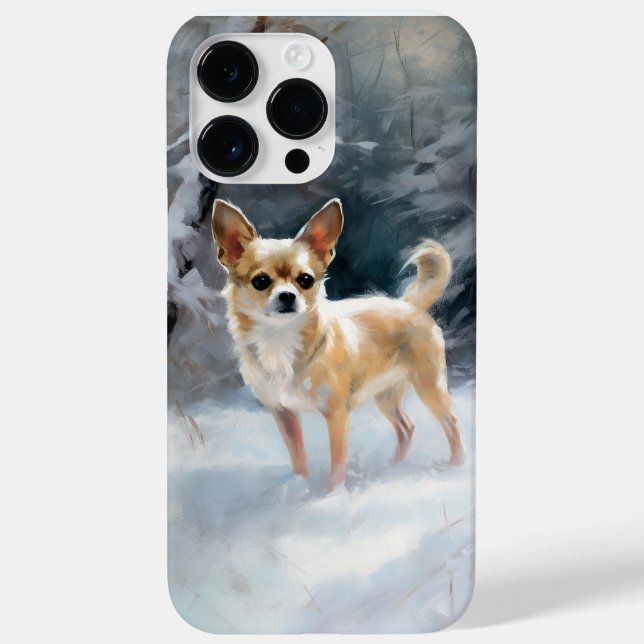 Chihuahua lässt es Weihnachten schnee Case-Mate iPhone 14 Pro Max Hülle (Rückseite)
