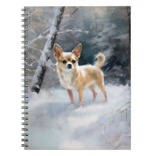 Chihuahua lässt es Weihnachten schnee Notizblock