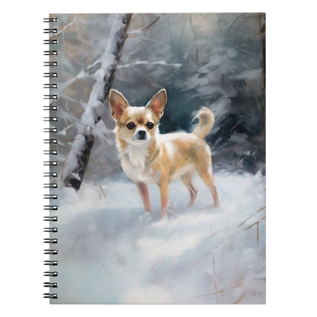 Chihuahua lässt es Weihnachten schnee Notizblock (Vorderseite)